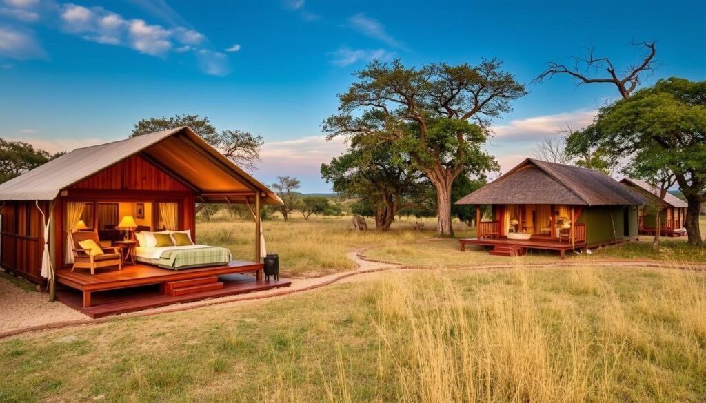 African safari lodges and camps with varying price points African safari lodges and camps with varying price points
