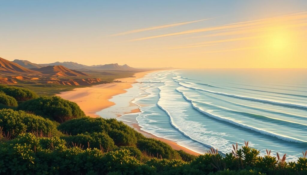 Image of a serene South African coastline