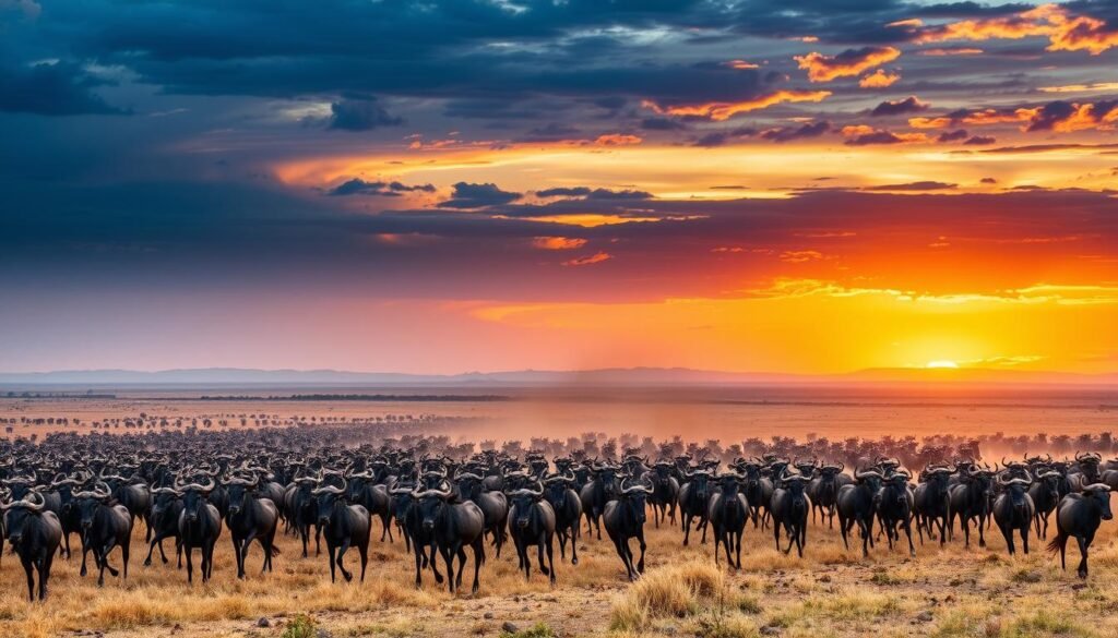 Serengeti wildebeest migration tours