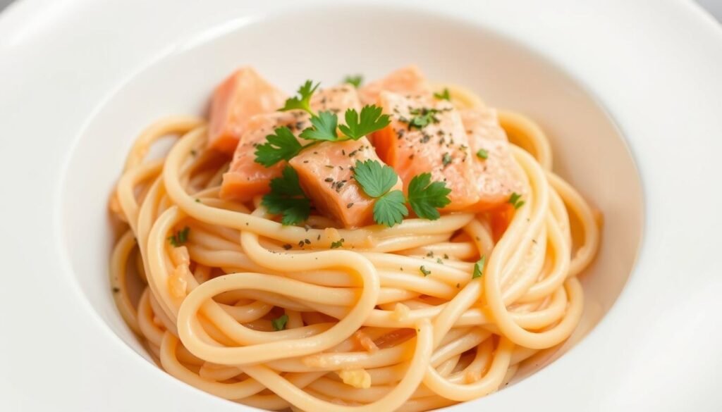 creamy salmon linguine recipe