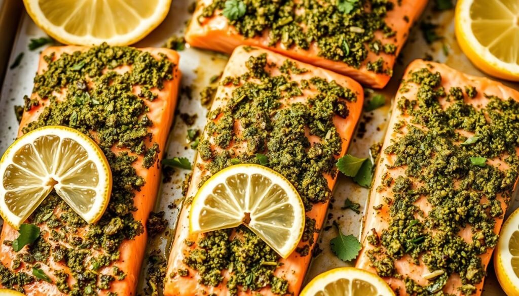 pesto crusted salmon recipe