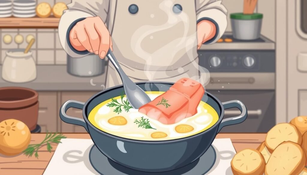 salmon soup with potatoes and dill recipe